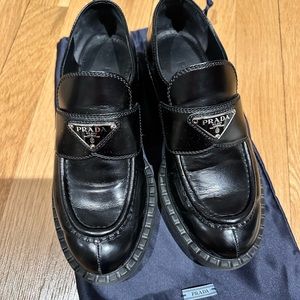 Black Prada Leather Loafers